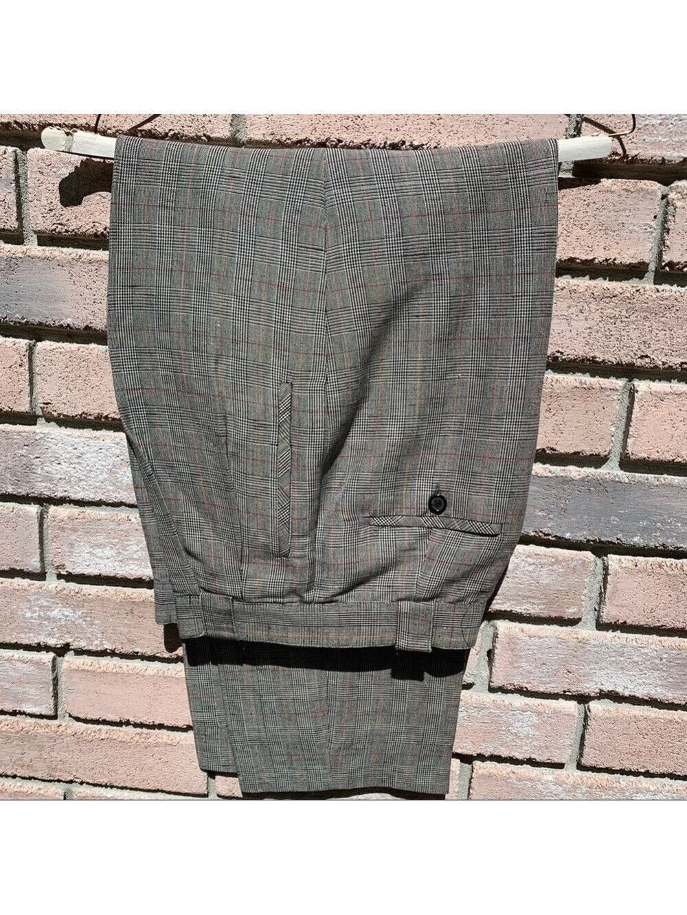 GIORGIO SAINT ANGELO vintage menswear plaid linen pleated high waist trousers